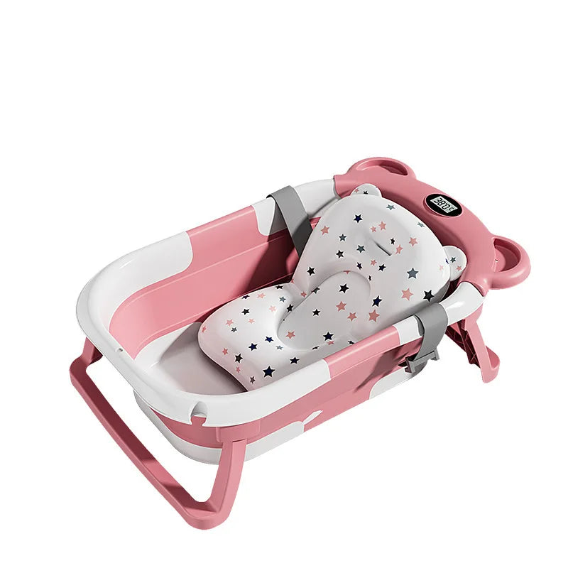 UBRAVOO Foldable Baby Bathtub Set With Temperature Display