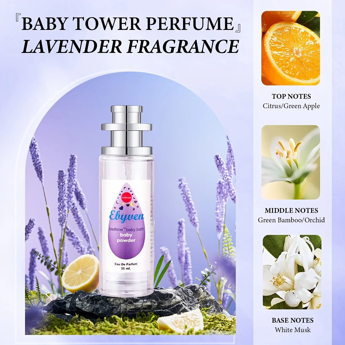 Gentle Baby Milk Fragrance Fresh Perfume Talcum Powder Fragrance Lasting Fruity Fragrance Milk Fragrance Baby Lavender Perfume 35ml