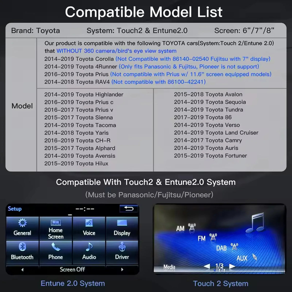 Wireless Carplay For TOYOTA Auris Yaris Avensis RAV4 PriusC-HR Corolla Camry 2014-2018 with Android Auto Mirror Link AirPlay
