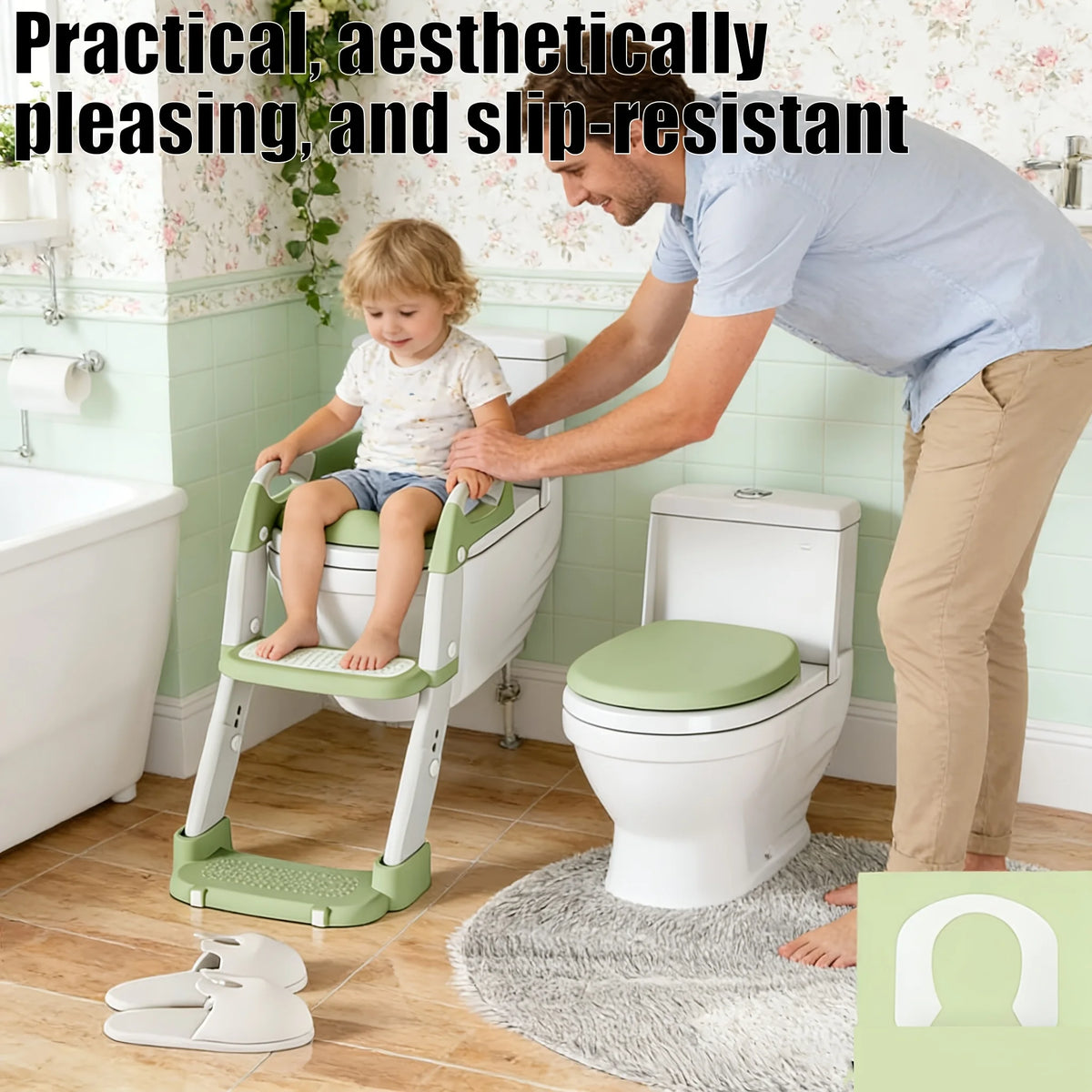 A Versatile Potty Training Chair That Includes Steps, Is Foldable, And Has Adjustable Height, Soft Padding, And Safety Features