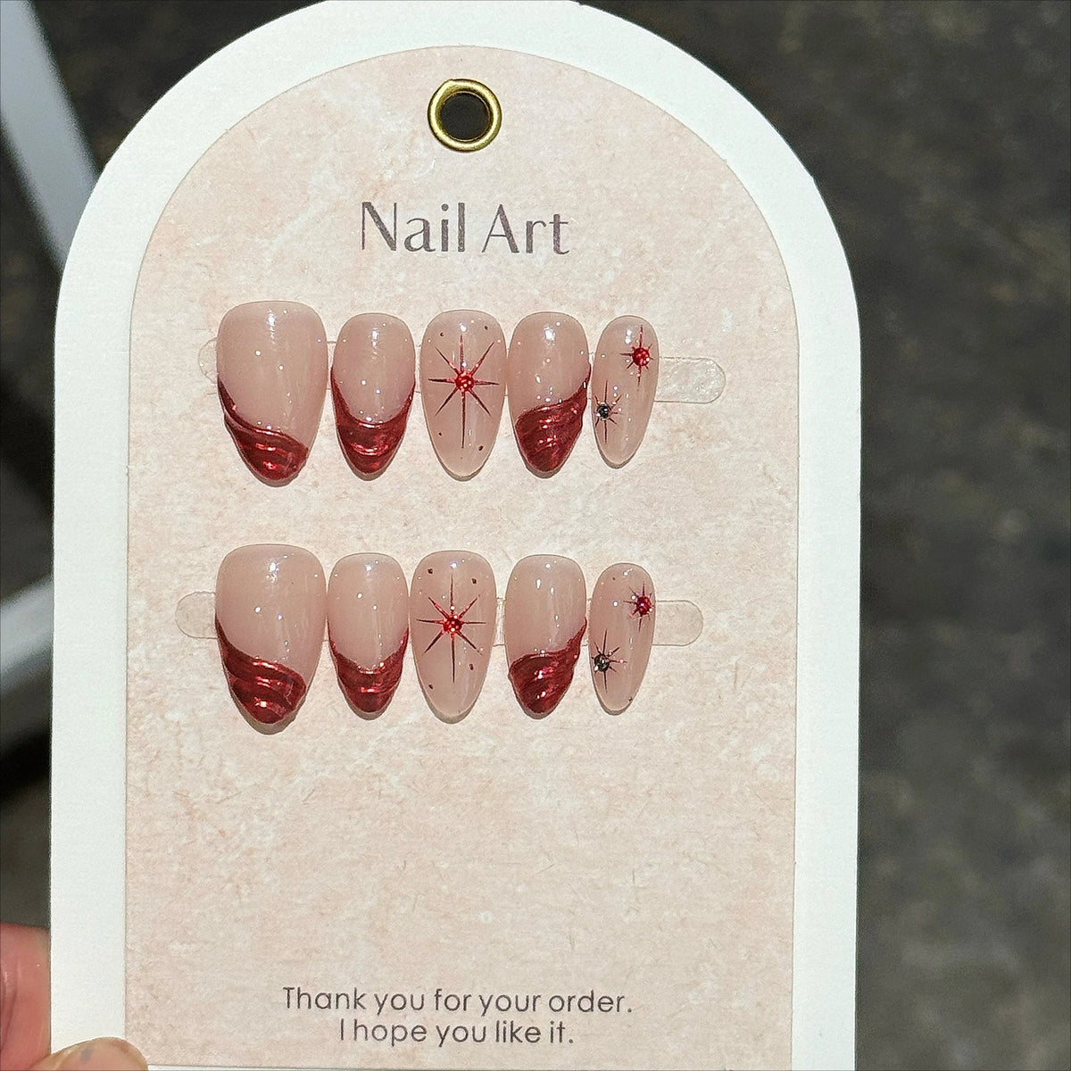 10pcs 3D Flower Handmade Press on Nails Short Almond False Nails Shiny Cat Eye Stick on Nail Metal Bowknot Delicate Nails Pink