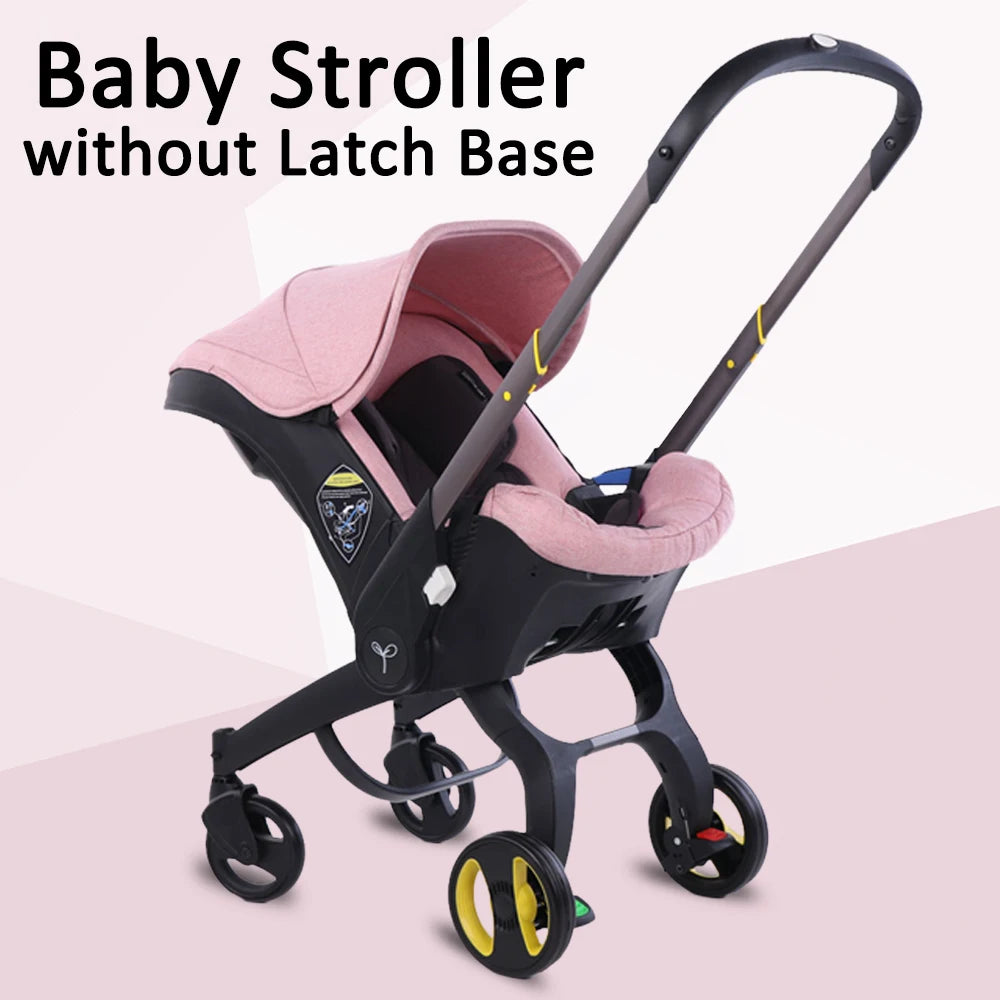 Baby Stroller 2 in 1 Carrycot Bassinet Bidirectional Push No Assembly Lightweight Portable Stroller Single Hand Operate For Newborn Mom Infant Pink Black US Local Warehouse Fast 3-7 Days Shipping