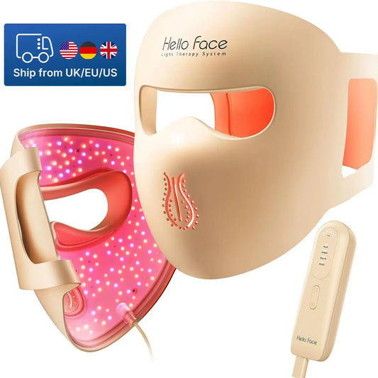Hello Face M300 4D LED Light Mask 311 LEDs, 4 Mode, Facial Care, Ergonomic Silicone Design, Visual Comfort