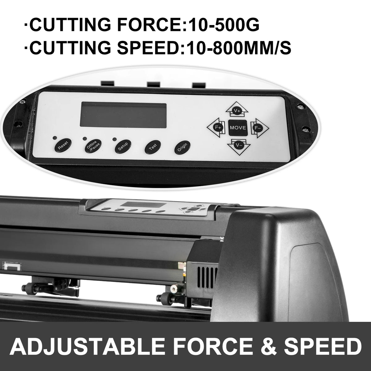 SucceBuy 28-34 Inch Vinyl Cutter Machine W/ Floor Stand Vinly Sign Cutting Plotter Starter Kits Software Adjustable Force  Speed