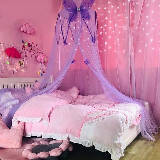 Romantic Pink Round Mosquito Lace Net For Baby Hung Dome Bed Dome Tents Baby Adults Ceiling Hanging Canopy Decor