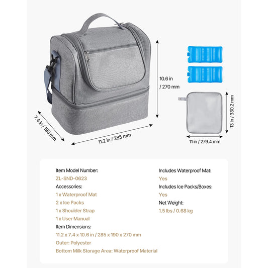 SucceBuy Breast Pump Bag With Ice Pack For Milk Storage