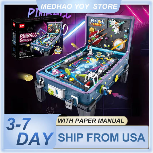 USA GULY 60526 Technical MOC Idea Game Machine Pinball Table Building Block Educational Brick Assembling Toy Christmas Gift Kids