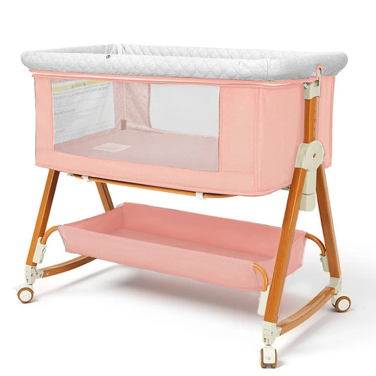 Bedside Bassinet With Pull Out Storage And Adjustable Height