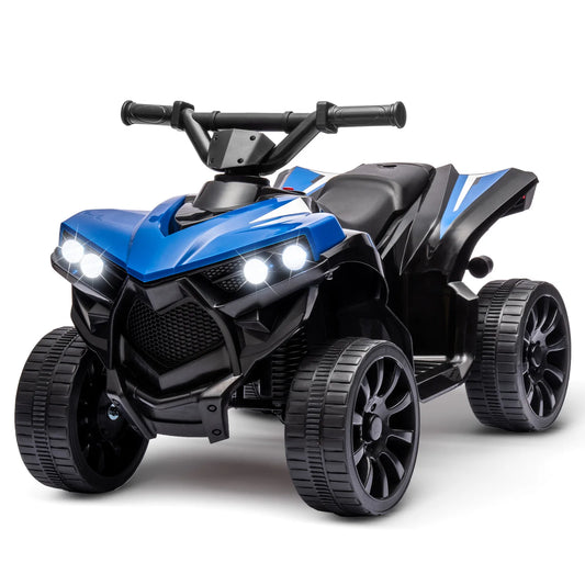6V Ride On Toys 4-Wheeler Quad ATV Electric Car for Kids 1.8MPH Max Speed, Treaded Tires,Rubber Handles, Push-Button Accelerator