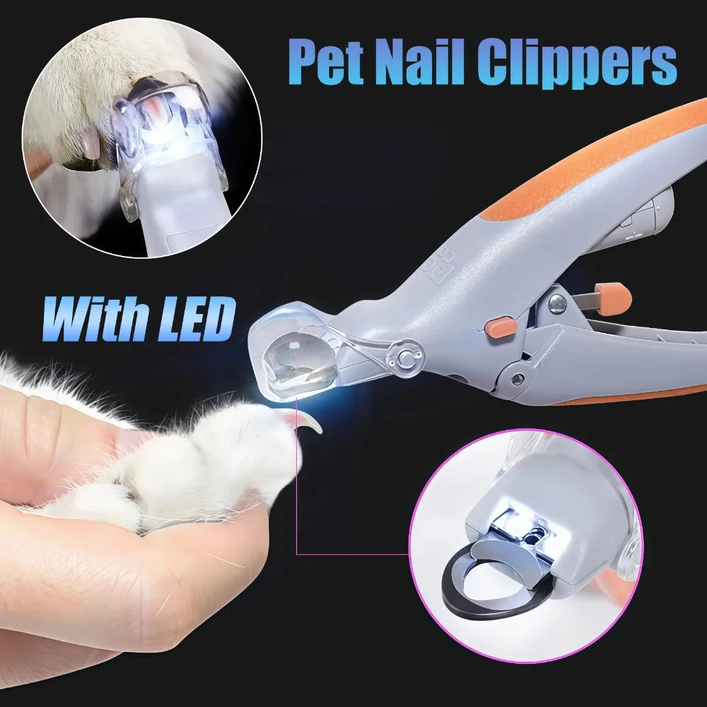 1 LED Pet Nail Clipper with Light, Cat and Dog Cleaning Scissors Provide Simple and Safe Beauty Care for Dogs and Cat Claws