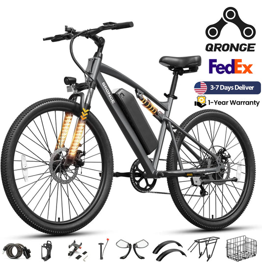 QRONGE Zephyr Full Suspension Electric Mountain Bike With Powerful Motor