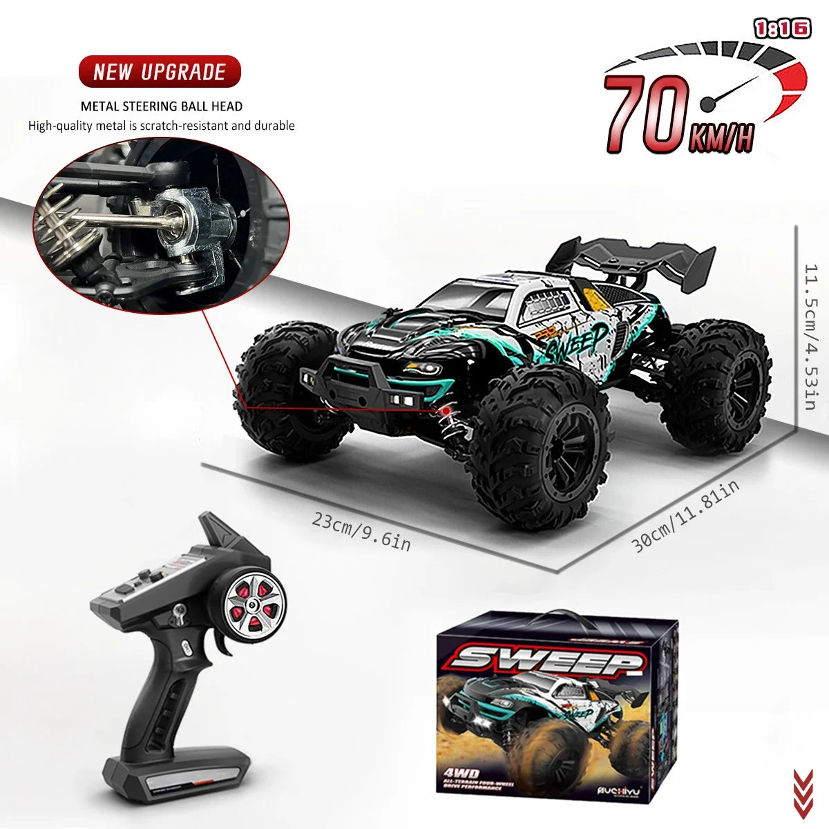 1/16 RC Car 4x4 Remote Control Cart 16101PRO/16102PRO Brushless 70KM/H 2.4G Electric High Speed Off-Road Drift Racing Toys