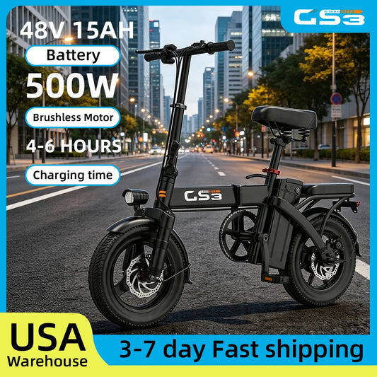 UPlee Folding Electric Bike for Adults With 500W Motor