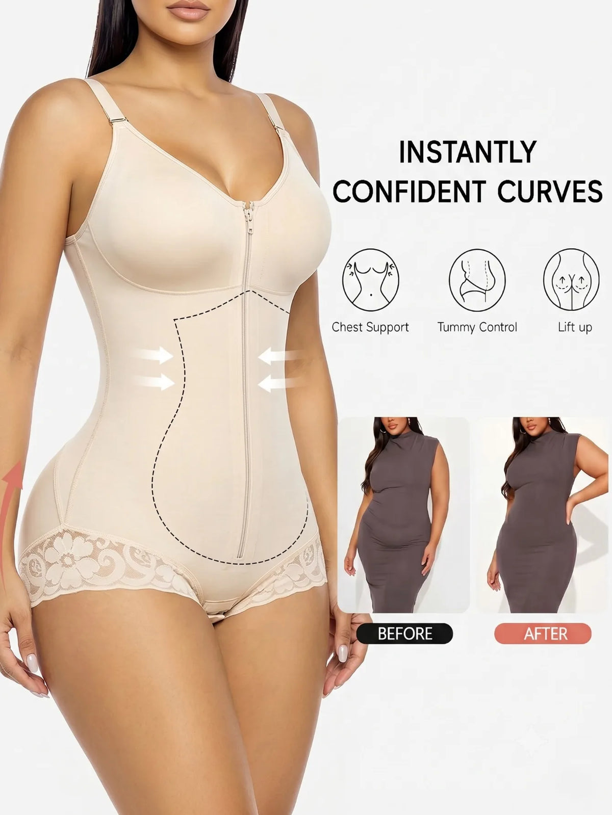Postpartum Fajas Colombianas Tummy Control Shapewear for Women Body Shaper Compression Garment