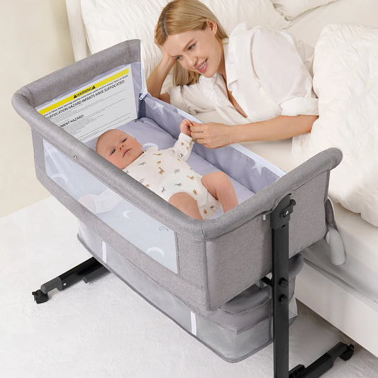 Multifunctional Bedside Bassinet and Portable Folding Baby Crib