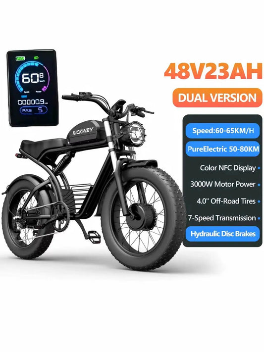 KICKWEY K7 Off Road Electric Bike With Full Suspension