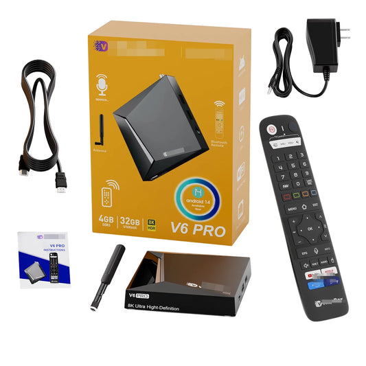 VseeBox V6 Pro Android 14 8K Ultra HD, Voice Control, 1000M Ethernet, HDMI 2.0