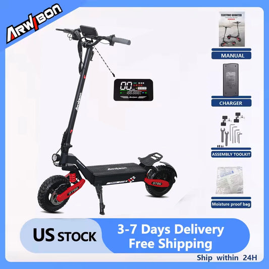 Arwibon GT06 Foldable Electric Scooter with Dual Disc Brakes