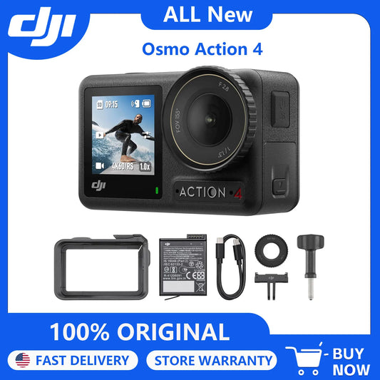 DJI Osmo Action 4 Standard Combo All New Action Camera 1/1.3" Sensor 4K/120fps Video Low-Light Imaging 10-bit D-Log M Color 160 Min Battery Life