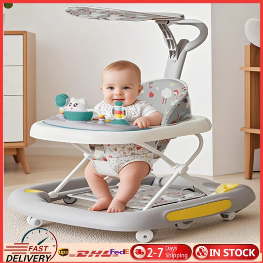 Multifunctional Baby Walker With Canopy And Anti Rollover Safety Design