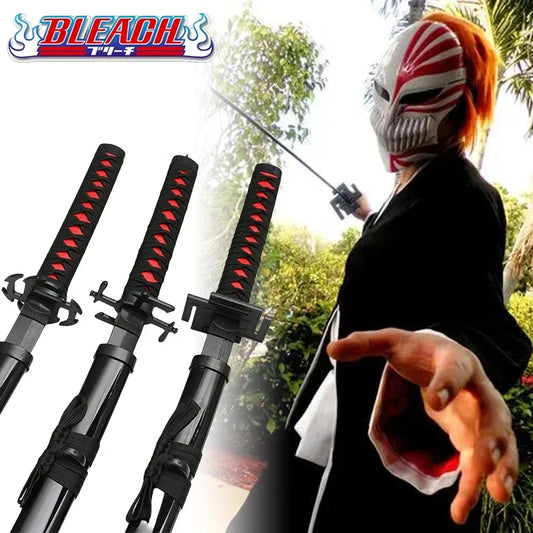 104cm Bleach Katana Kurosaki Ichigo Swords Anime Cosplay Prop Ninja Blade Knife Real Size Japanese Katana Samurai Sword Toy Gift