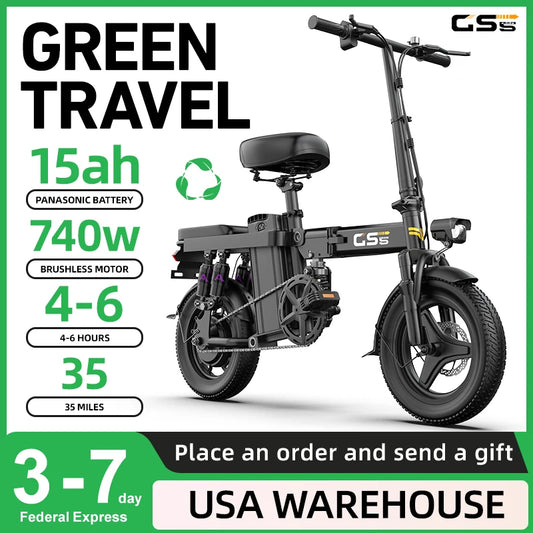 UPlee Folding Electric Bike With Fat Tires and Lithium Battery