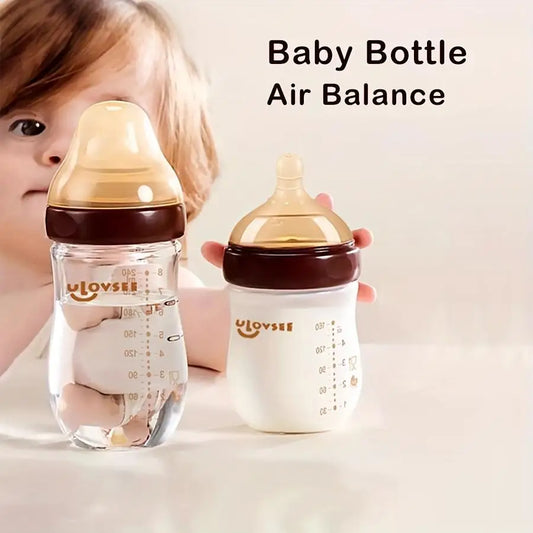 Wide Neck Glass Baby Feeding Bottle With Air Balance Valve