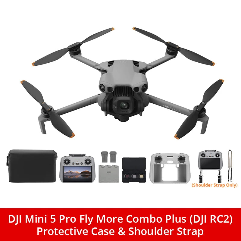 DJI Mini 5 Pro Fly More Combo Plus Drones With Camera Strobe Light & Charger & Cleaning Kit Mini Drones 4k Professional Omnidirectional Obstacle Sensing ActiveTrack