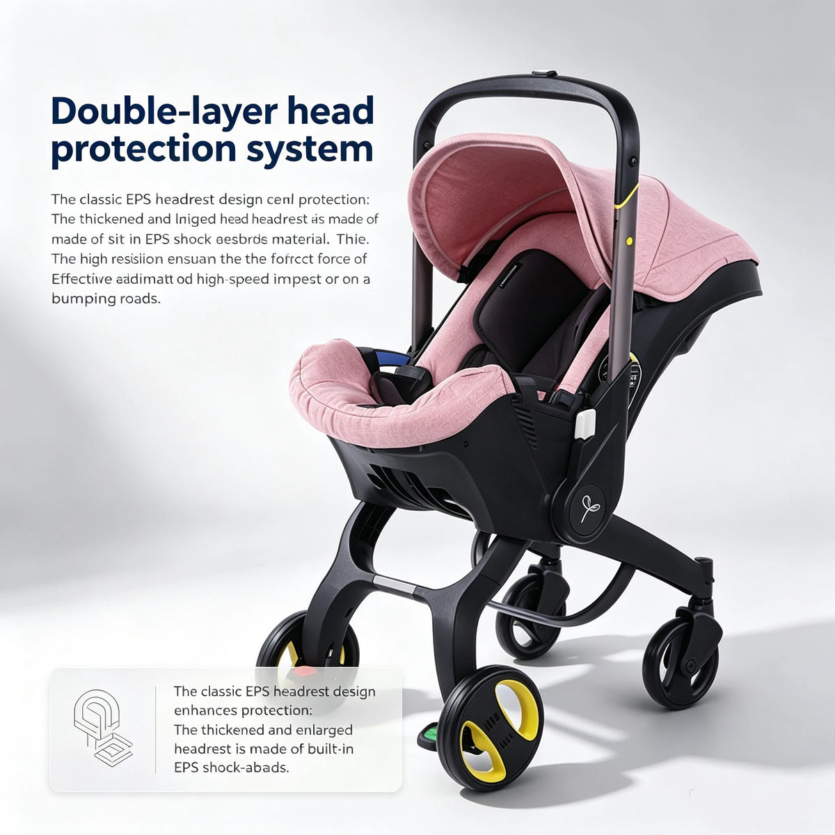 Baby Stroller 2 in 1 Carrycot Bassinet Bidirectional Push No Assembly Lightweight Portable Stroller Single Hand Operate For Newborn Mom Infant Pink Black US Local Warehouse Fast 3-7 Days Shipping