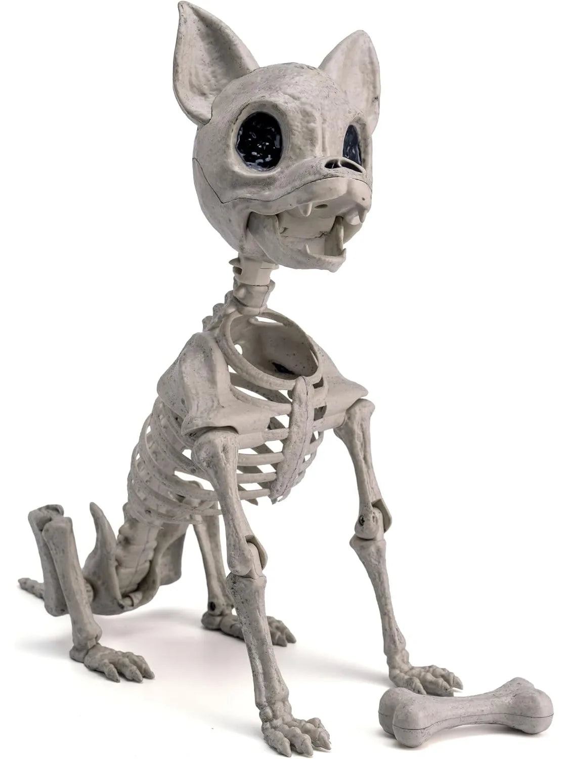 12.6 inches Plastic Puppy Bones Skeleton Plastic Chihuahua Dog Skeleton Halloween Decorations  with Posable Joints for Halloween Indoor Outdoor, Graveyard Party Decor