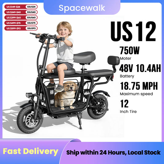 Eilleo Spacewalk Foldable Electric Scooter With Seat And Pet Basket