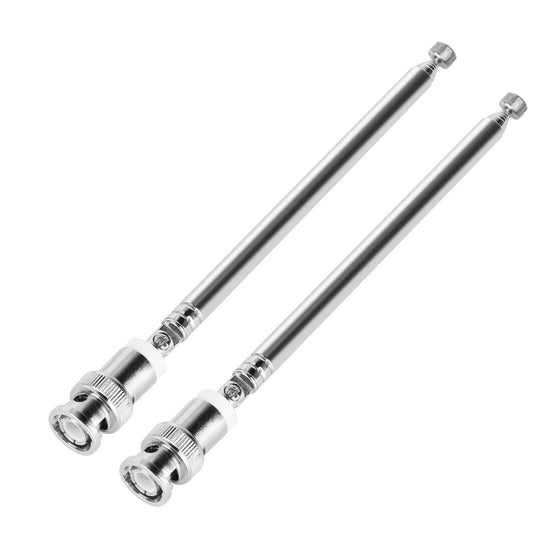 1Pair BNC 7-Section Telescopic Antennas 25MHz - 1300MHz For Radio Scanner/VHF/UHF/AM/FM Antenna BNC Male Connector