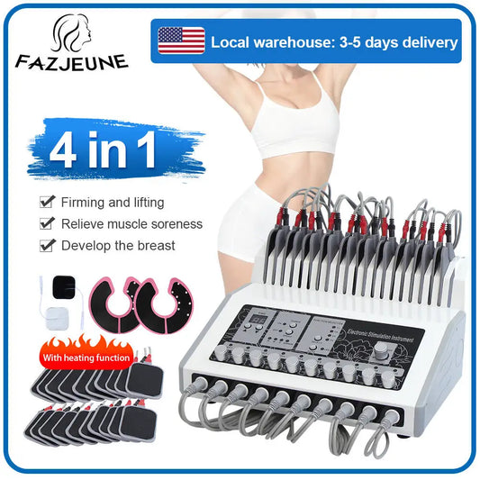 4 in 1 Heating Microcurrent EMS Electric Muscle Stimulator Body Massager Weight Loss Electro Myostimulation Machine Weight Loss Electro Myostimulation Machine