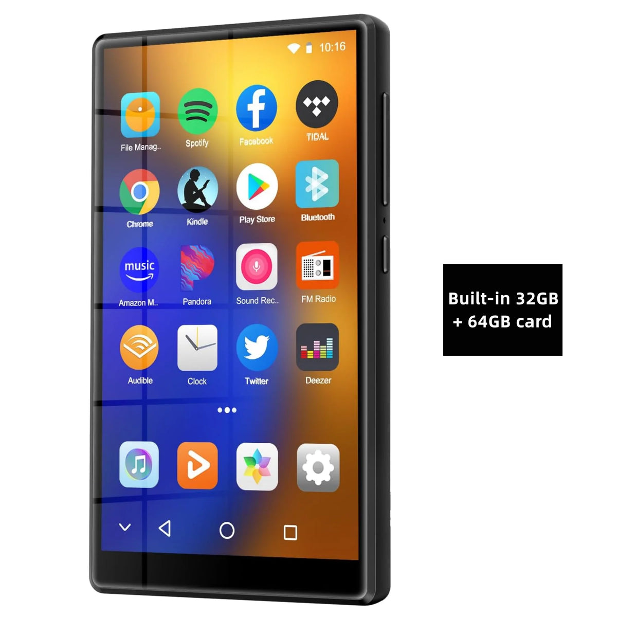 1080P Android 13.0 4.7-inch 32GB/96GB MP3 Player with Bluetooth and WiFi, up to 1TB