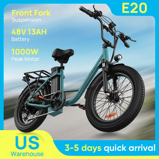 URLIFE 750W Electric Fat Tire Bike With Removable Battery