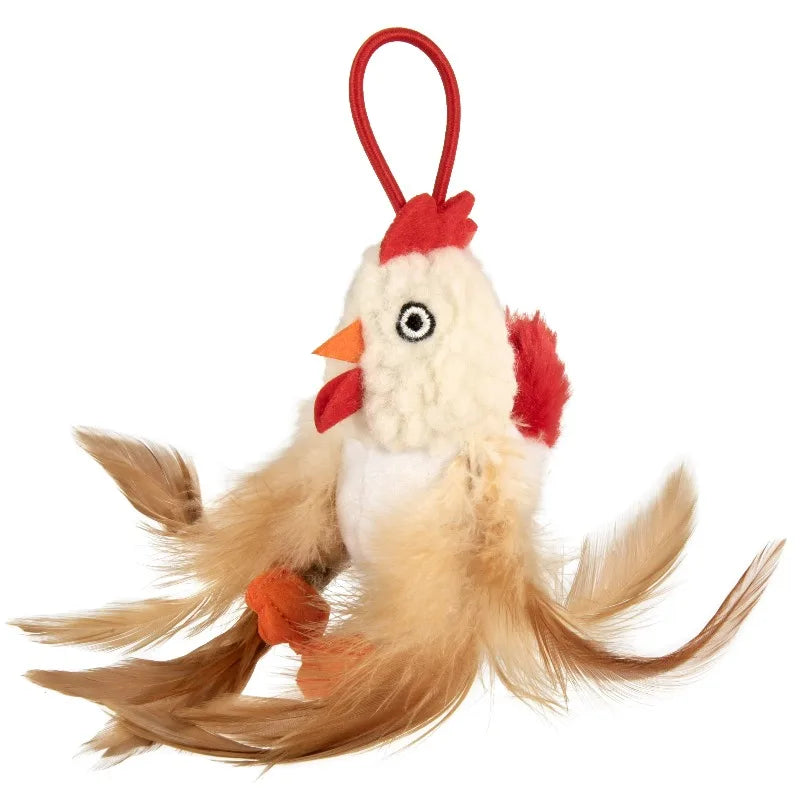 Electronic Elastic Launcher Cat Toy With Catnip And Chicken Sounds