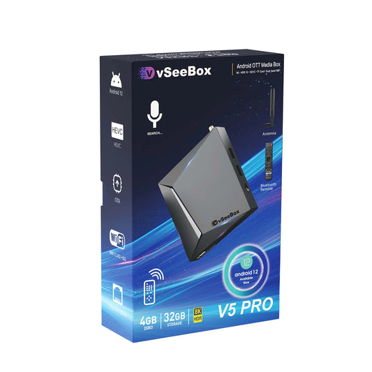vSeeBox V5 Pro 32GB 8K HD Officially Authorized Voice Control