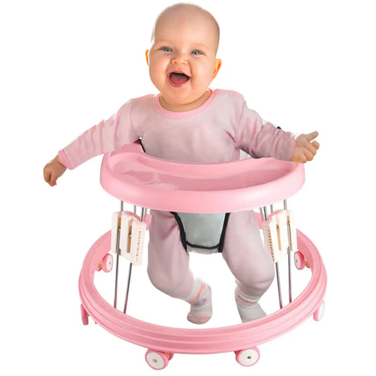 Foldable Baby Walker With Safety Brake And Anti Rollover Protection
